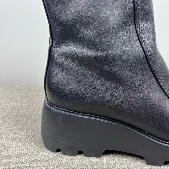 Naked Feet Xenus Platform Leather Boot Black Grunge Goth Size 8.5 Festival Chunk - Picture 6 of 14